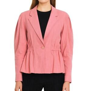 Ulla Johnson Marras‎ Cinched Waist Peplum Jacket Pink Dahlia Size Medium